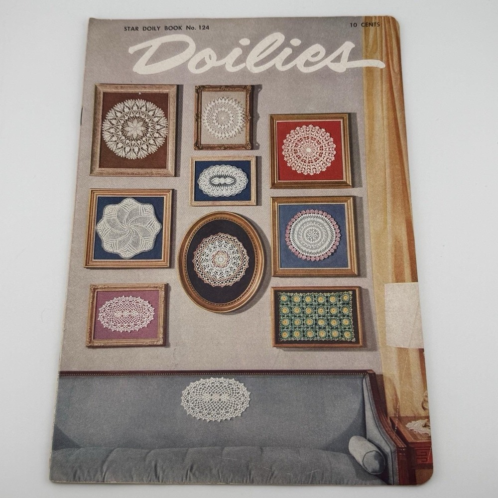 Vintage 1955 Issue of Doilies Magazine Star Doily Book No. 124 Knit Crochet Lace